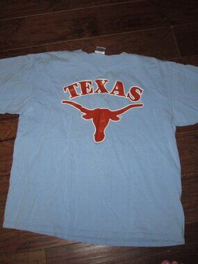 Vtg graphic Texas long horn Delta Pro T shirt Lg lght blue red graphic longhorn